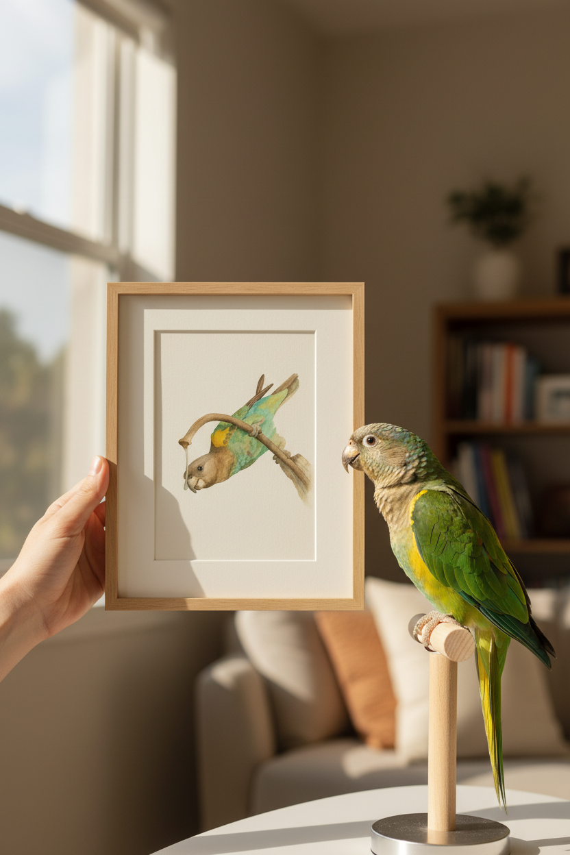 Meyer’s Parrot Custom Watercolor Portrait