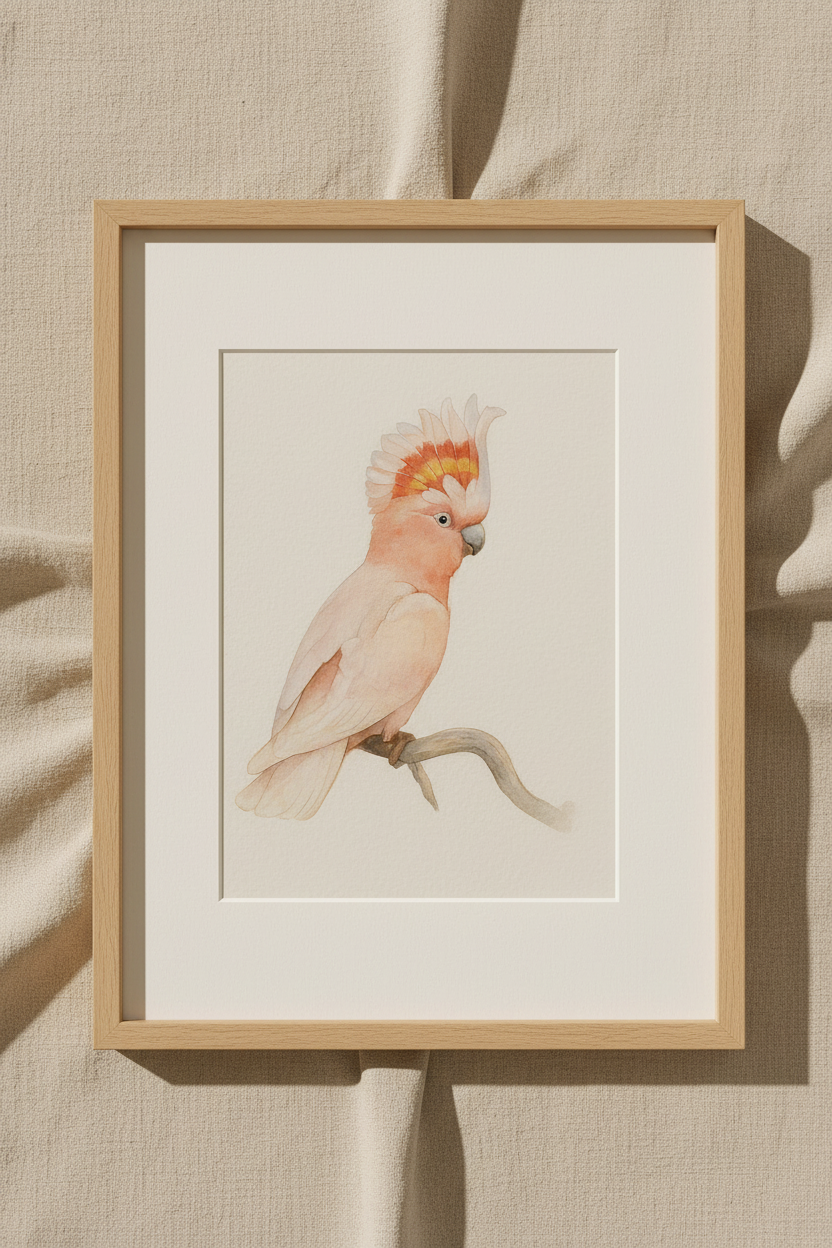 Major Mitchell’s Cockatoo Custom Watercolor Portrait