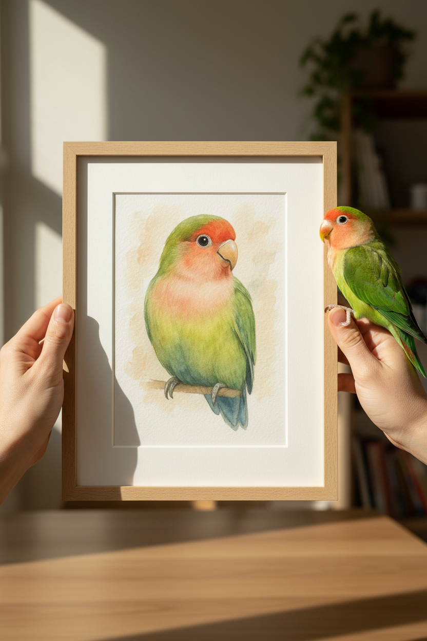 Lovebird Custom Watercolor Portrait