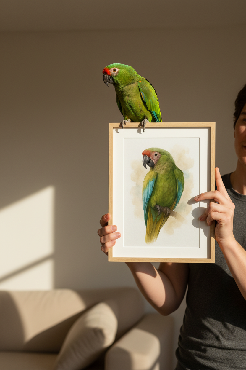 Military Macaw Custom Watercolor Portrait
